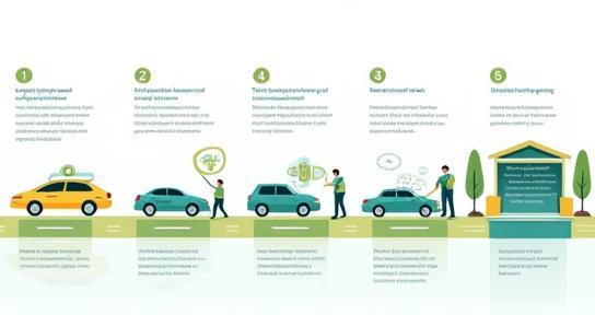 Step-by-step process visual for car wash