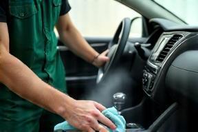 Technician performing complete interior detailing