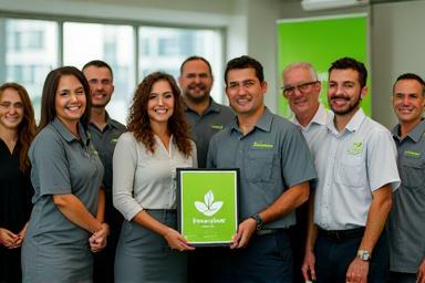 HanCar Wash staff receiving eco-award